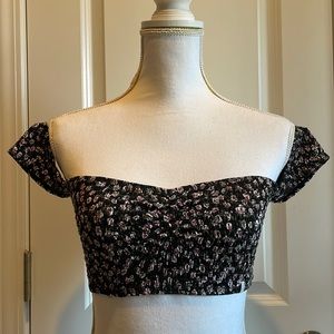Sexy Floral VOLCOM Off the Shoulder Crop Top